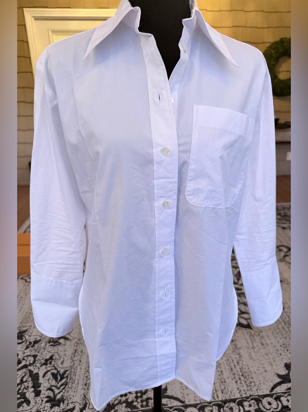 NWT Banana Republic Petite XXS White 100% Cotton Button-Up Shirt